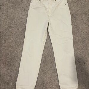 Abercrombie & Fitch Cream ankle straight jeans 30 Long